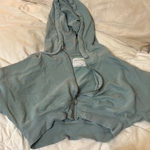 Aéropostale teal cropped full zip hoodie